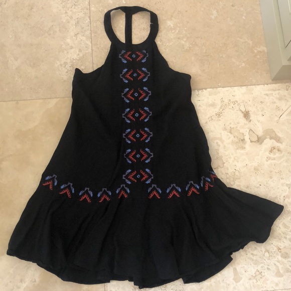Piper Black Embroidered Aztec Print Dress Size XS - Picture 1 of 8